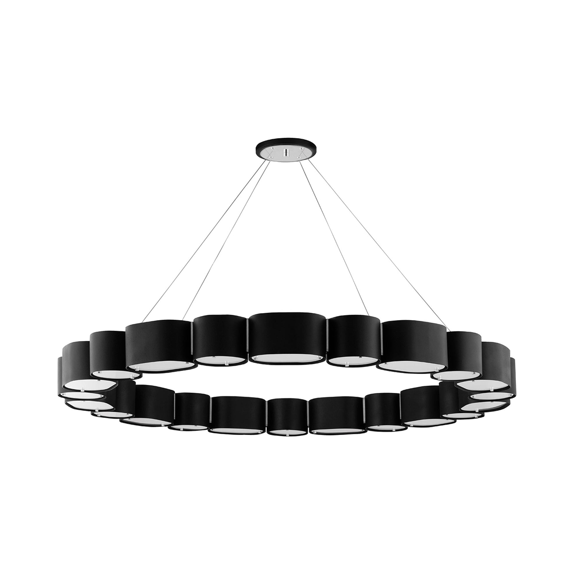 Opal Chandelier in Soft Black/Stainless Steel (22-Light).