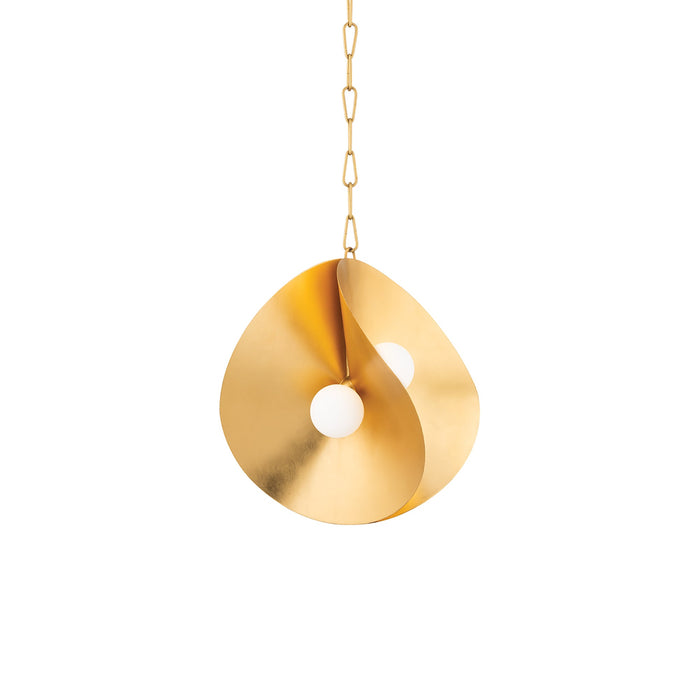 Peony Pendant Light in Gold Leaf (Small).