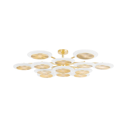 Topaz LED Chandelier in Vintage Polished Brass (13-Light).