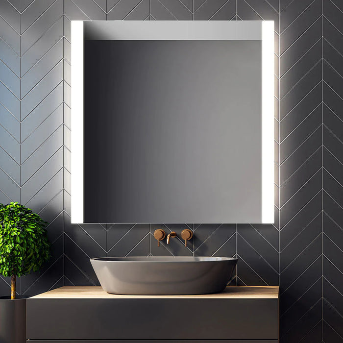 Harmony LED Lighted Mirror in bathroom.