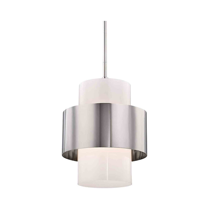 Corinth Pendant Light in Large/Polished Nickel.