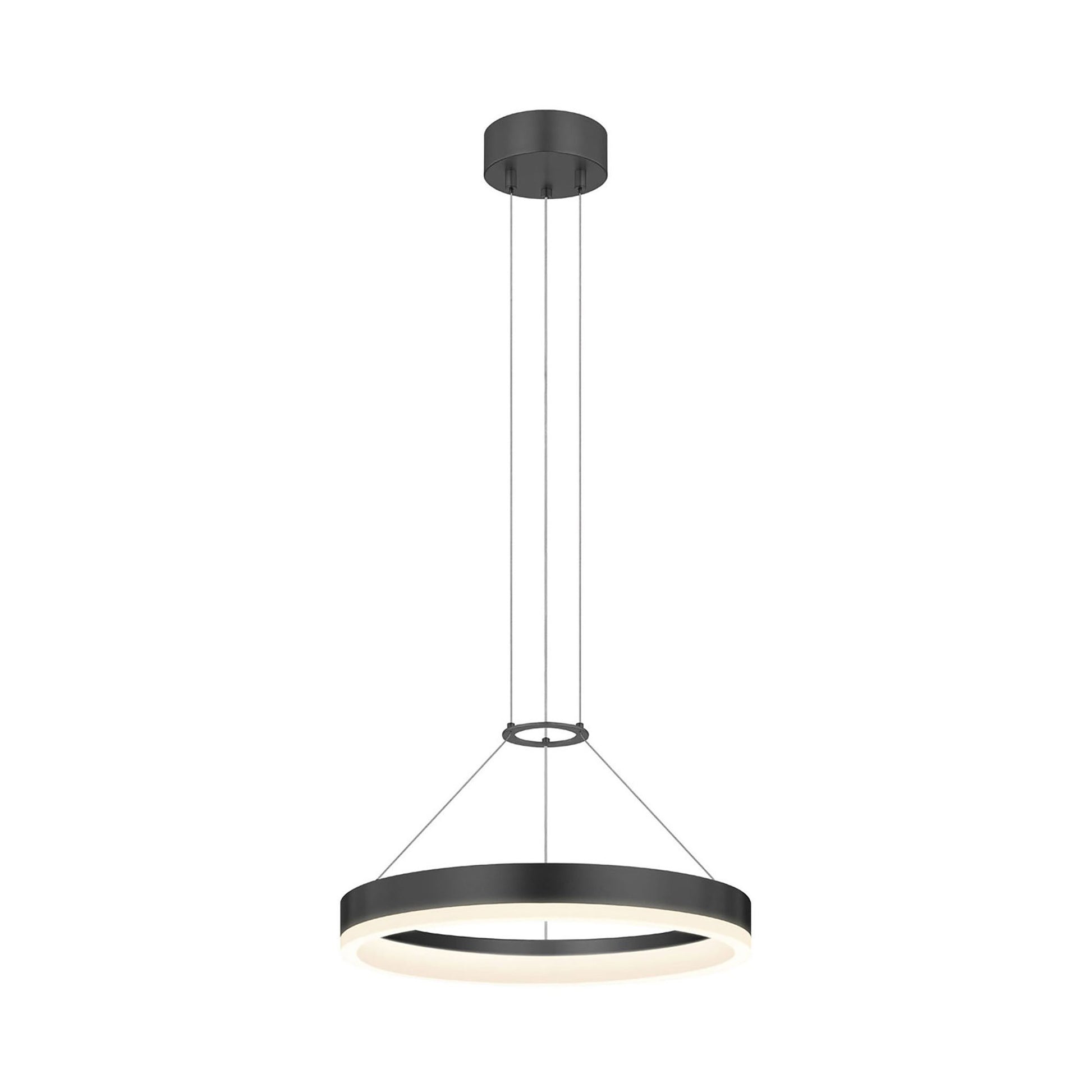 Corona Ring LED Pendant Light in Small/Satin Black.