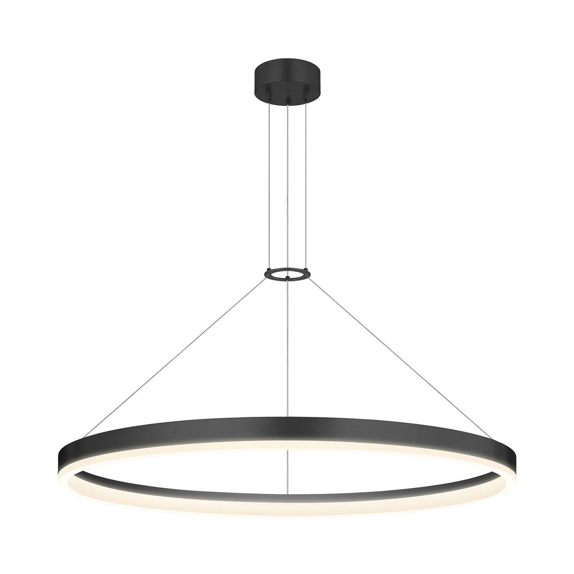 Corona Ring LED Pendant Light in Large/Satin Black.