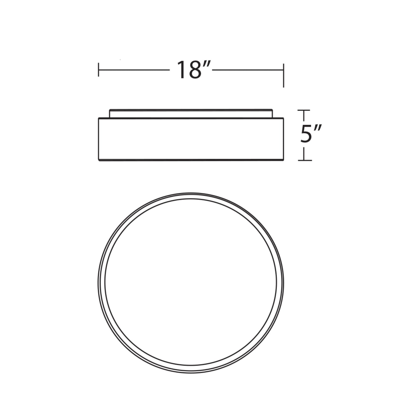 Corso LED Flush Mount Ceiling Light - line drawing.