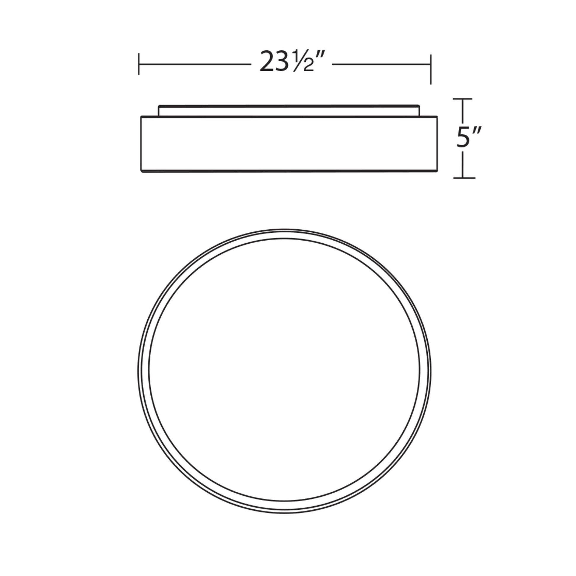 Corso LED Flush Mount Ceiling Light - line drawing.