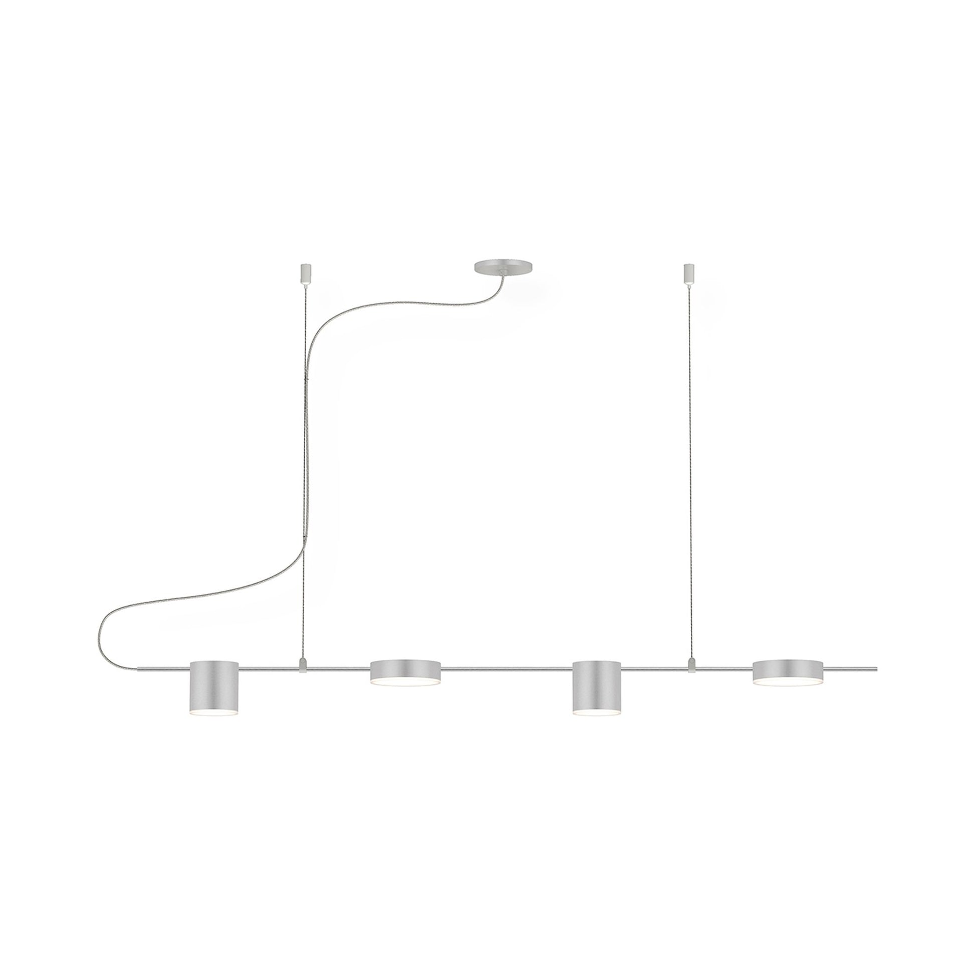 Counterpoint™ Linear LED Pendant Light in Bright Satin Aluminum (42-Inch).