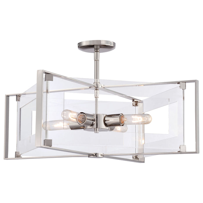 Crystal Clear Semi-Flush Mount Ceiling Light in Detail.