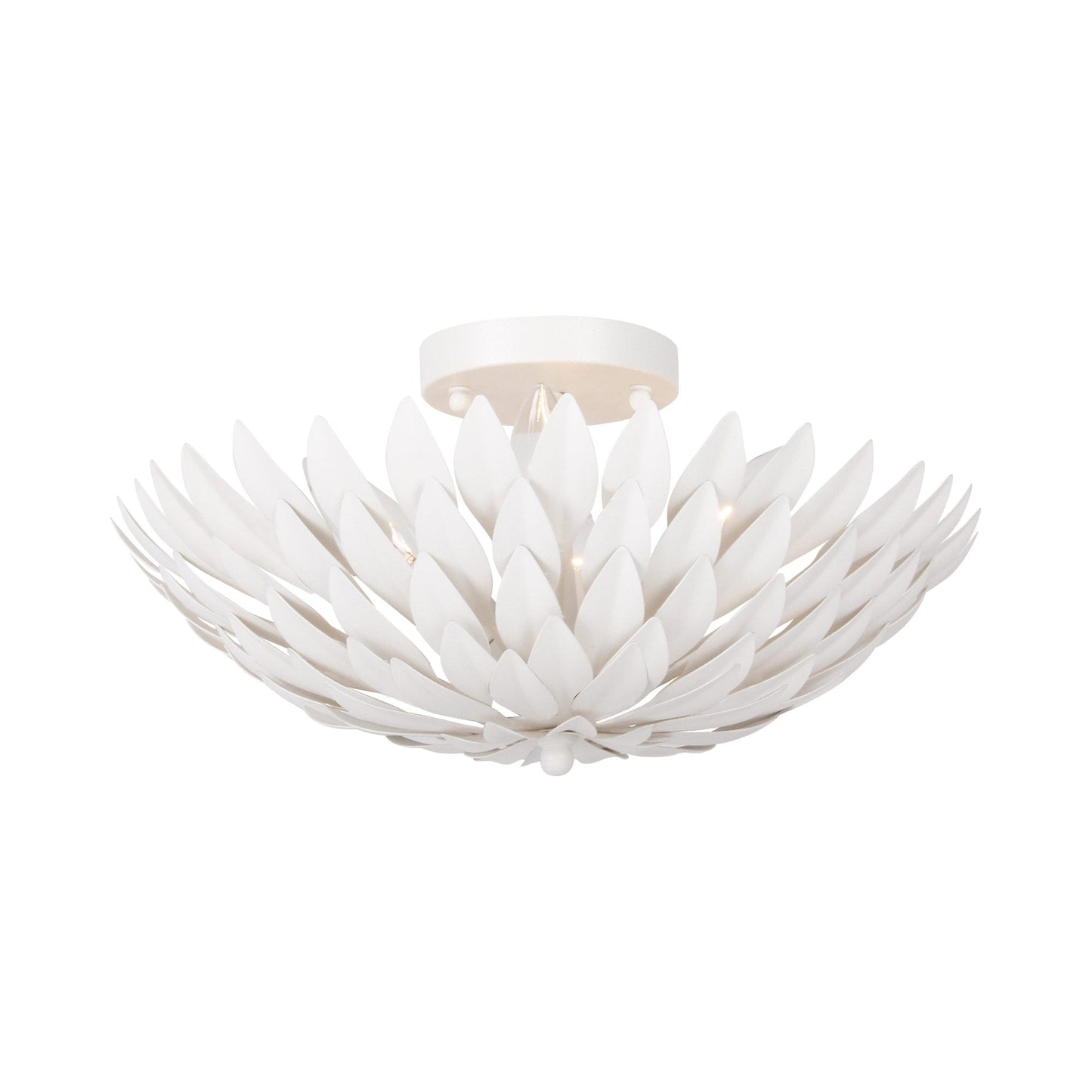 Broche Semi Flush Mount Ceiling Light in Matte White (4-Light).