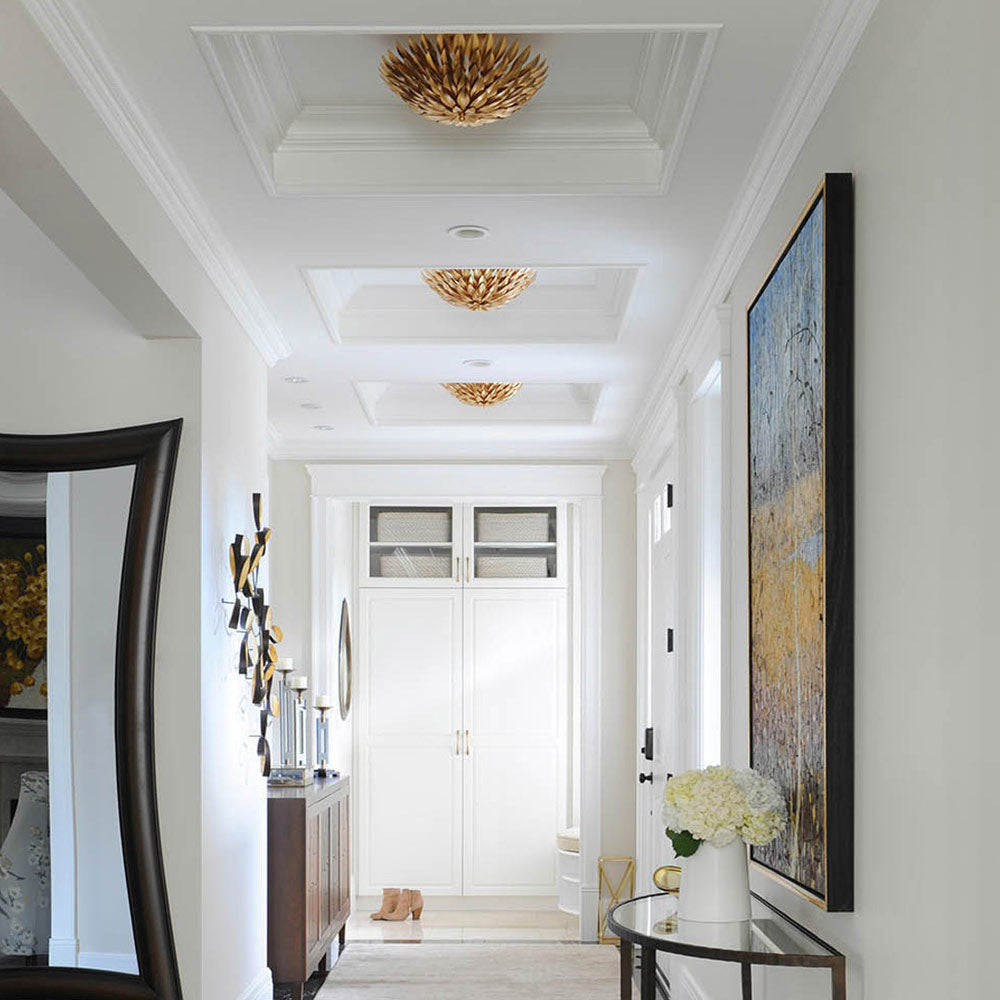 Broche Semi Flush Mount Ceiling Light in hallway.