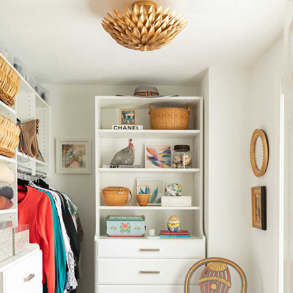 Broche Semi Flush Mount Ceiling Light in bedroom.