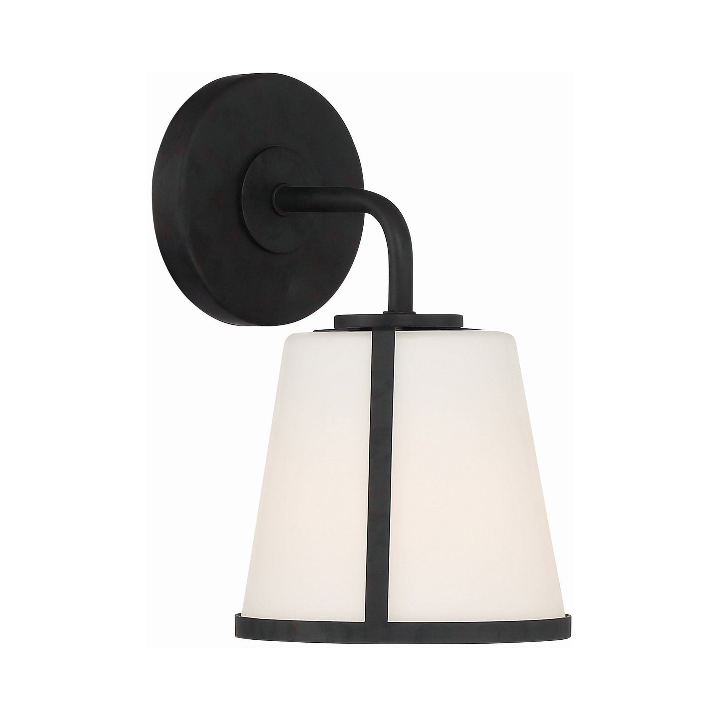 Fulton Bath Wall Light in Black/Etched Opal.