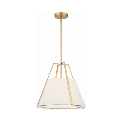 Fulton Pendant Light in Antique Gold.