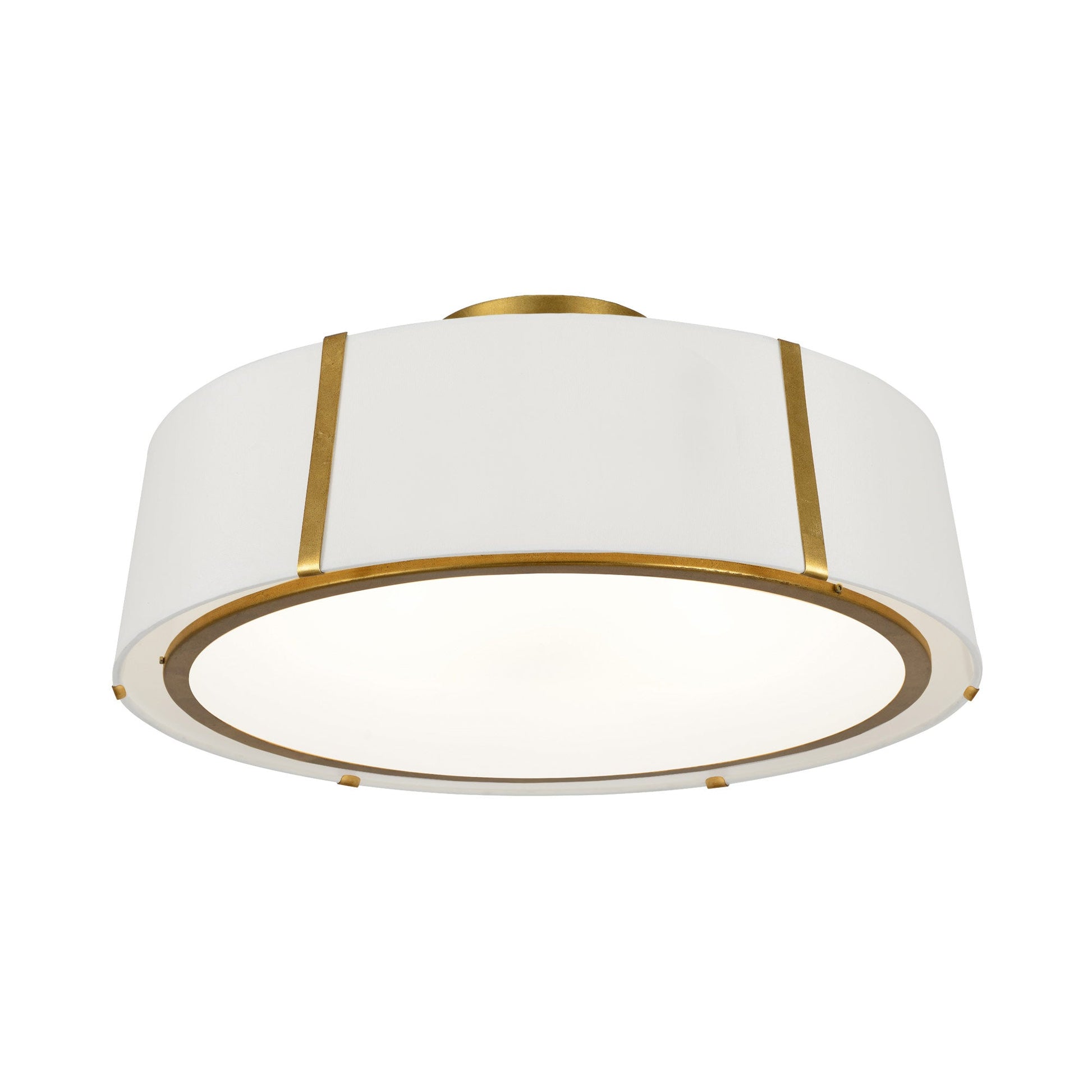 Fulton Semi Flush Mount Ceiling Light in Antique Gold.