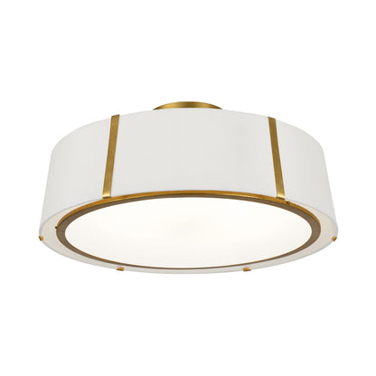 Fulton Semi Flush Mount Ceiling Light in Antique Gold.