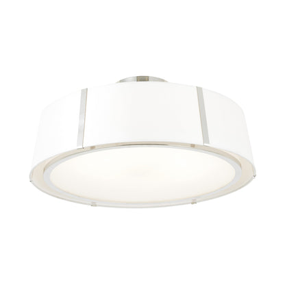 Fulton Semi Flush Mount Ceiling Light in Polished Nickel.