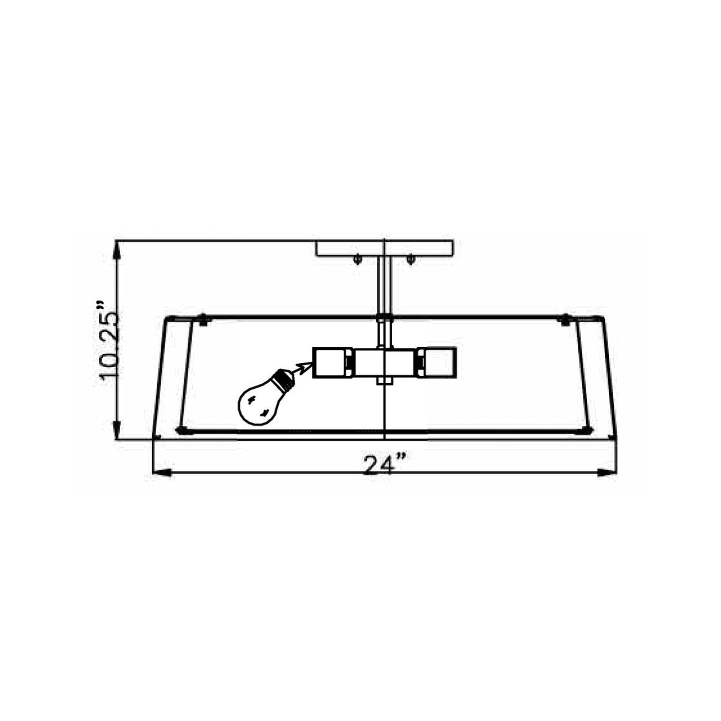 Fulton Semi Flush Mount Ceiling Light - line drawing.