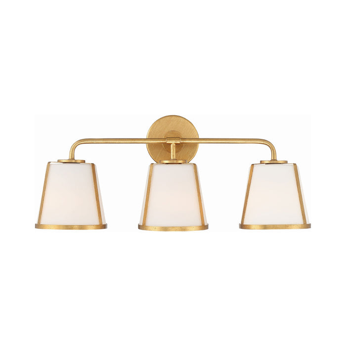 Fulton Vanity Wall Light in Antique Gold (Etched Opal).