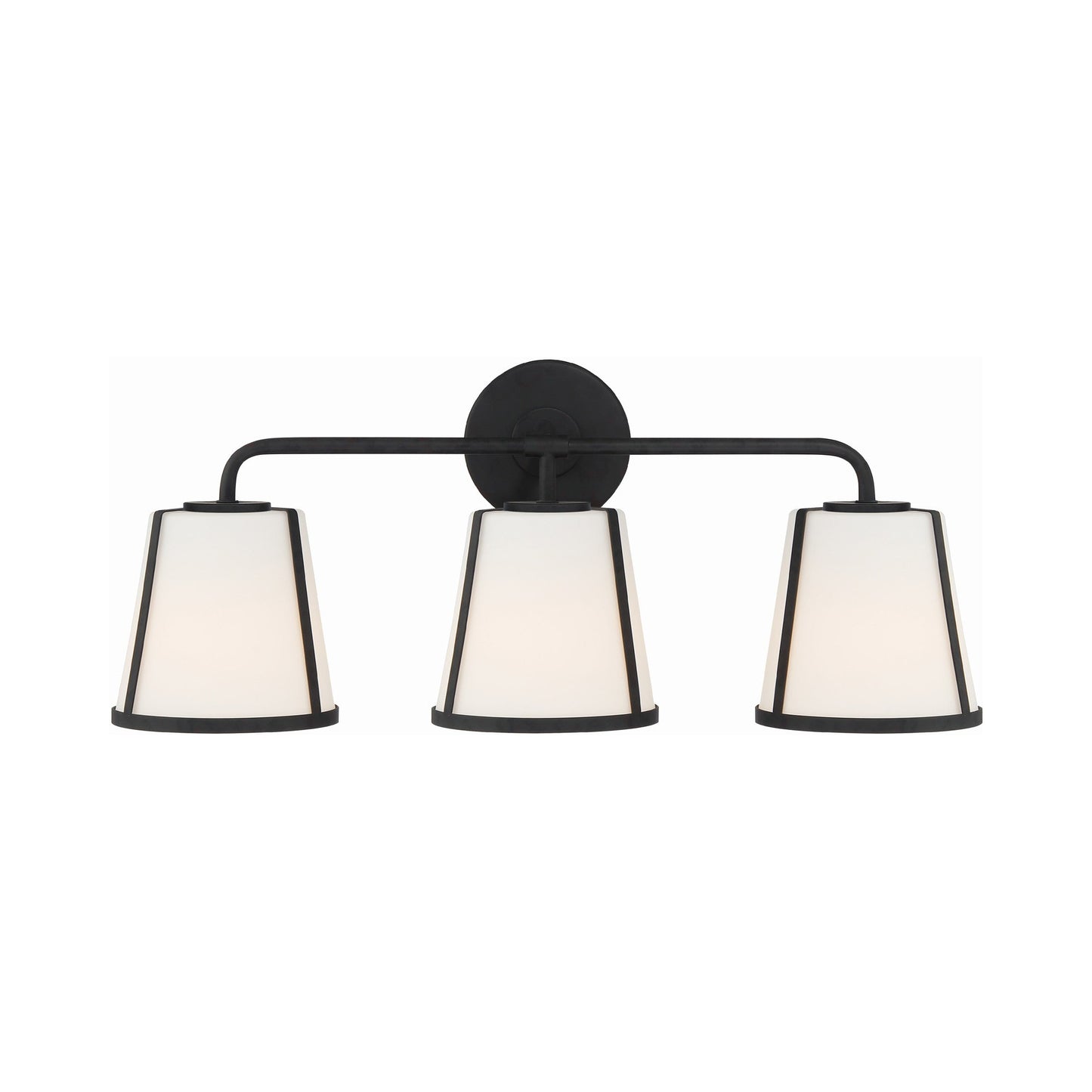 Fulton Vanity Wall Light in Black (Etched Opal).