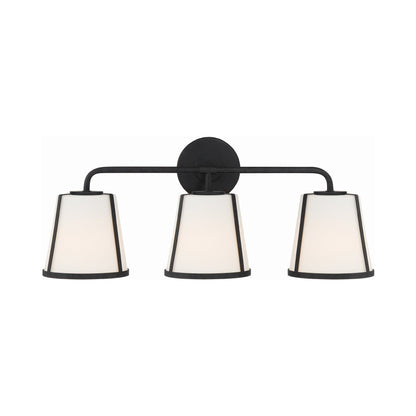 Fulton Vanity Wall Light in Black (Etched Opal).