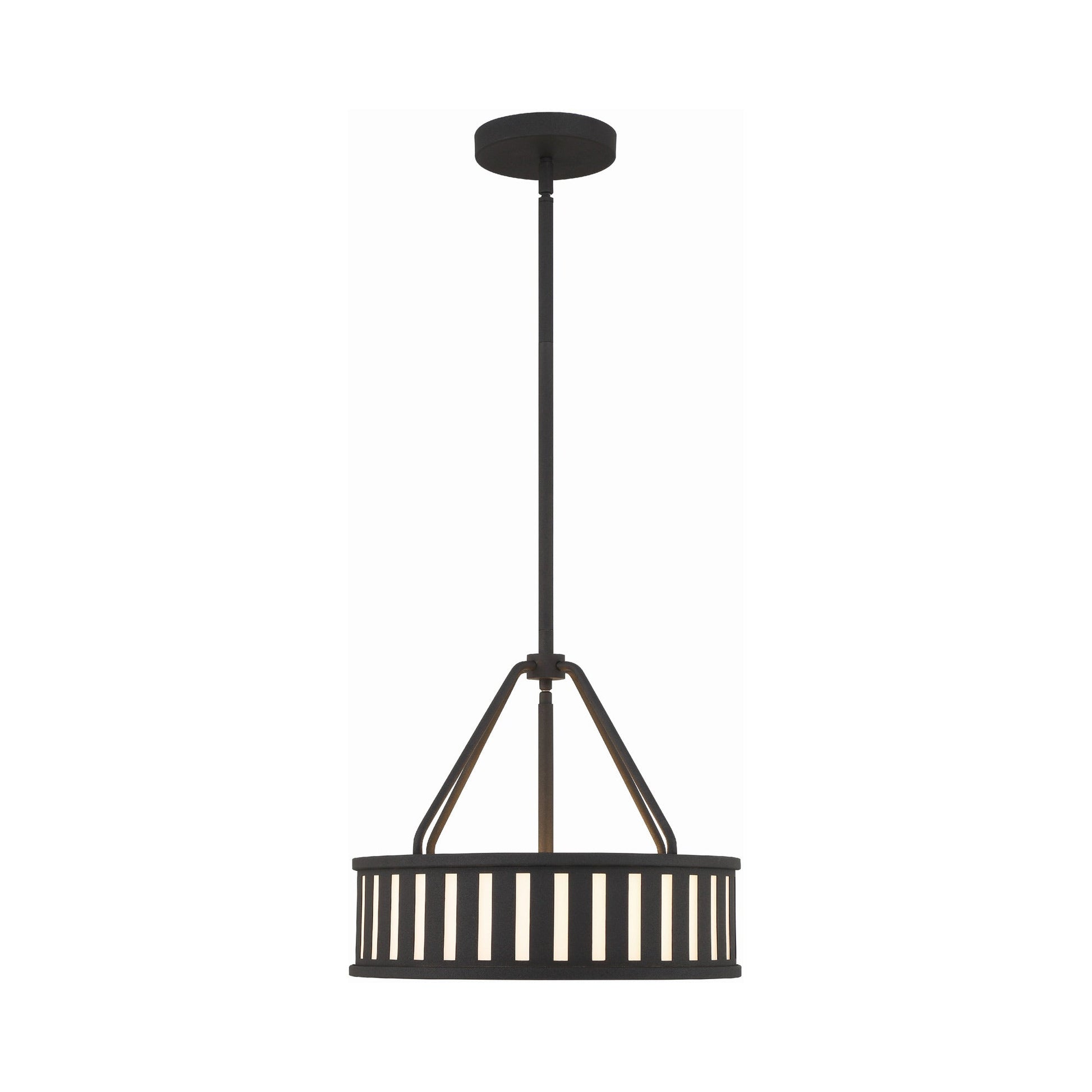 Kendall Pendant Light in Black Forged (3-Light).