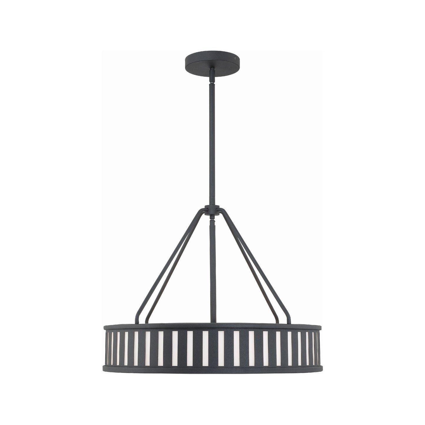 Kendall Pendant Light in Black Forged (4-Light).