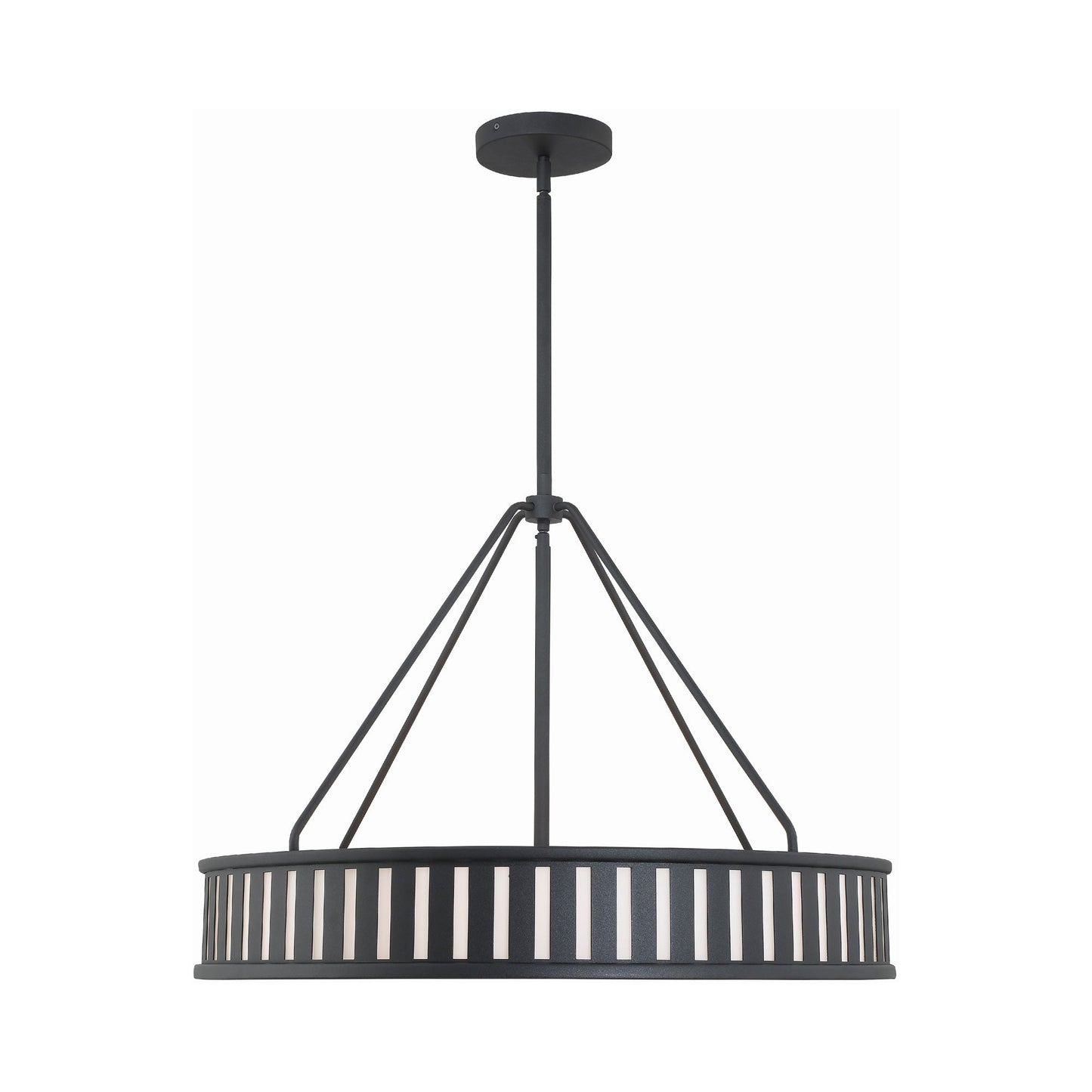 Kendall Pendant Light in Black Forged (6-Light).