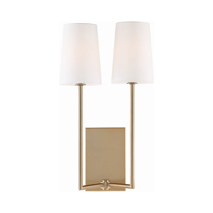 Lena Double Wall Light in Vibrant Gold.