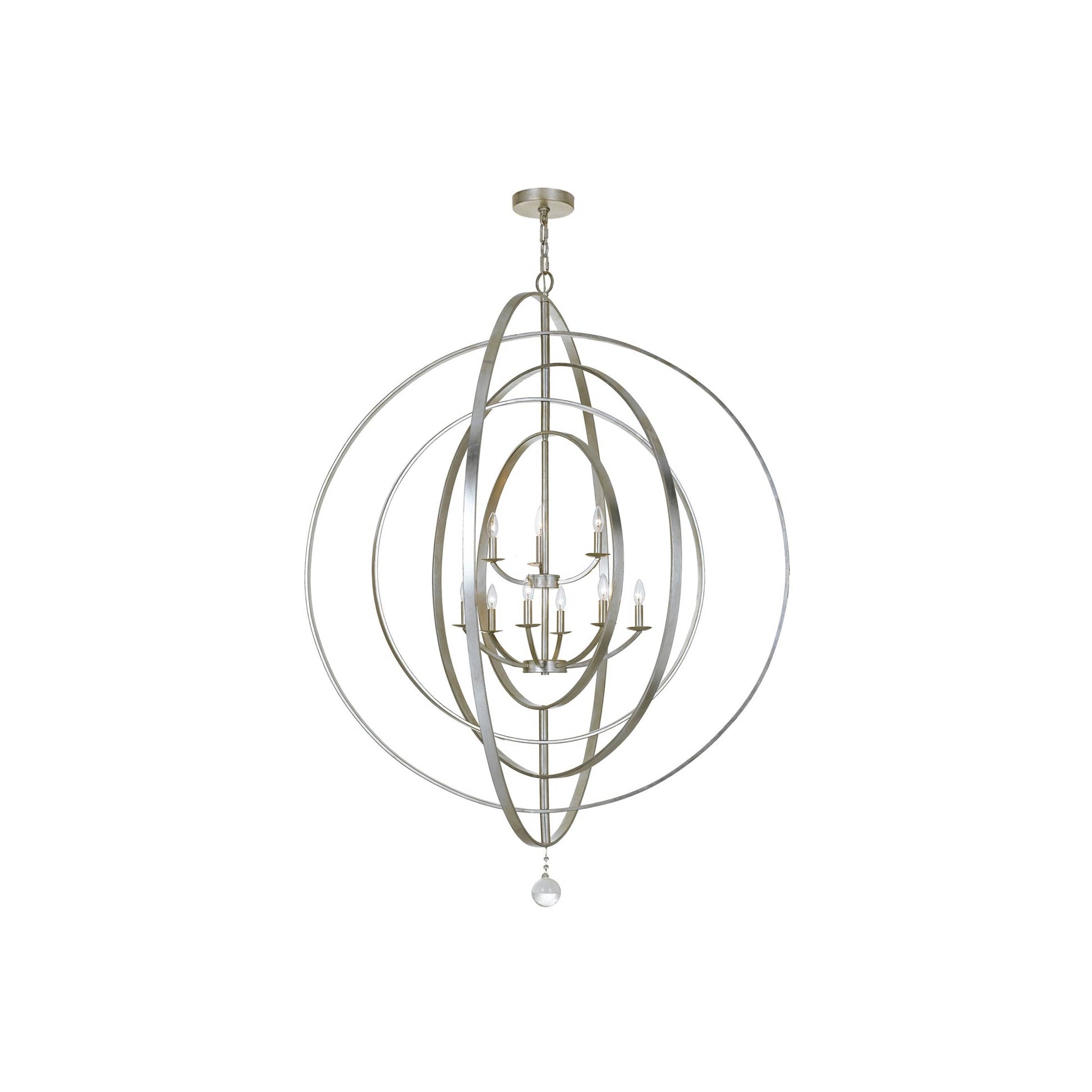 Luna Chandelier in Antique Silver (9-Light).
