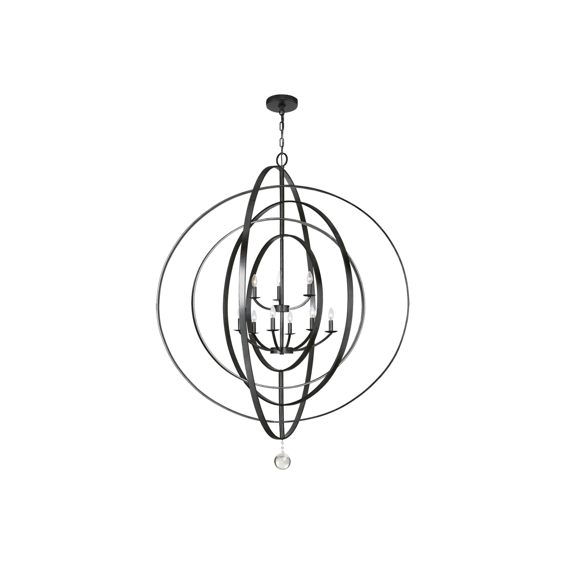 Luna Chandelier in Matte Black (9-Light).