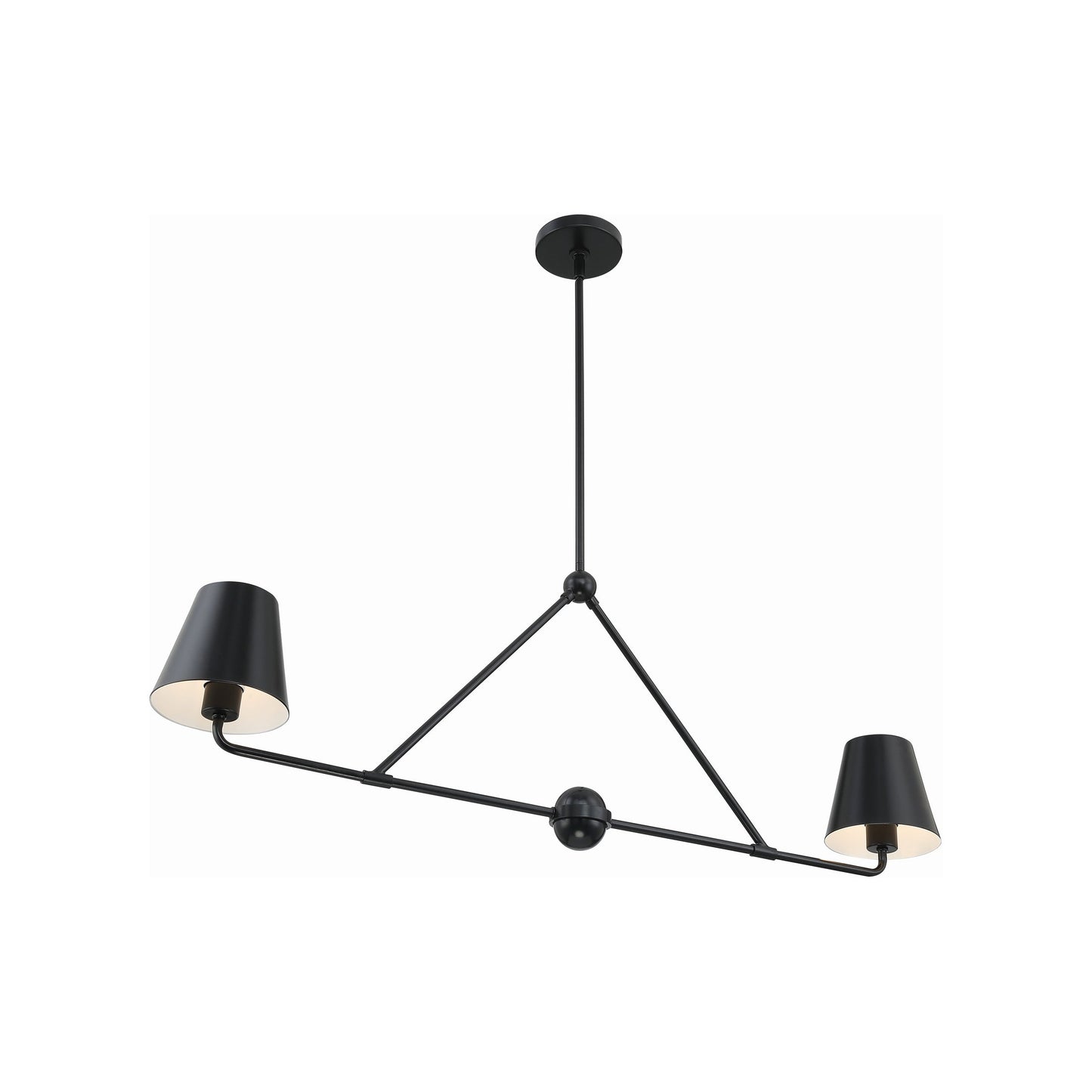 Xavier Linear Pendant Light in Matte Black (2-Light).