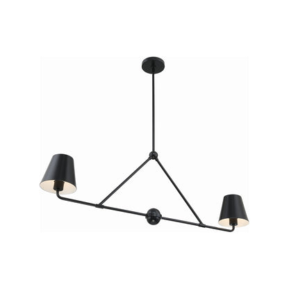 Xavier Linear Pendant Light in Matte Black (2-Light).