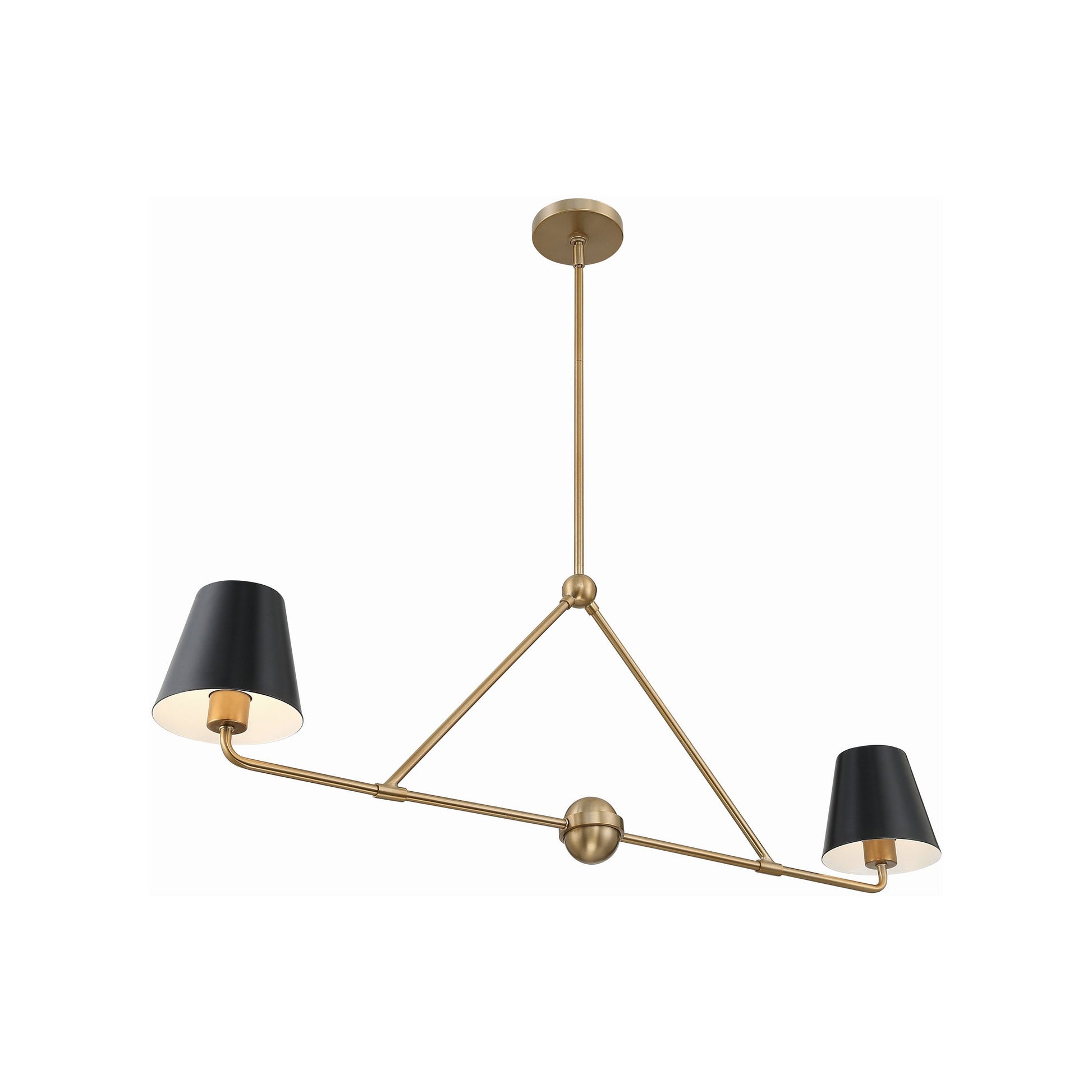 Xavier Linear Pendant Light in Vibrant Gold (2-Light).