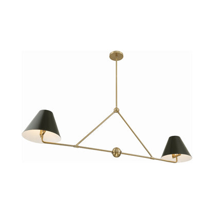Xavier Linear Pendant Light in Vibrant Gold (4-Light).