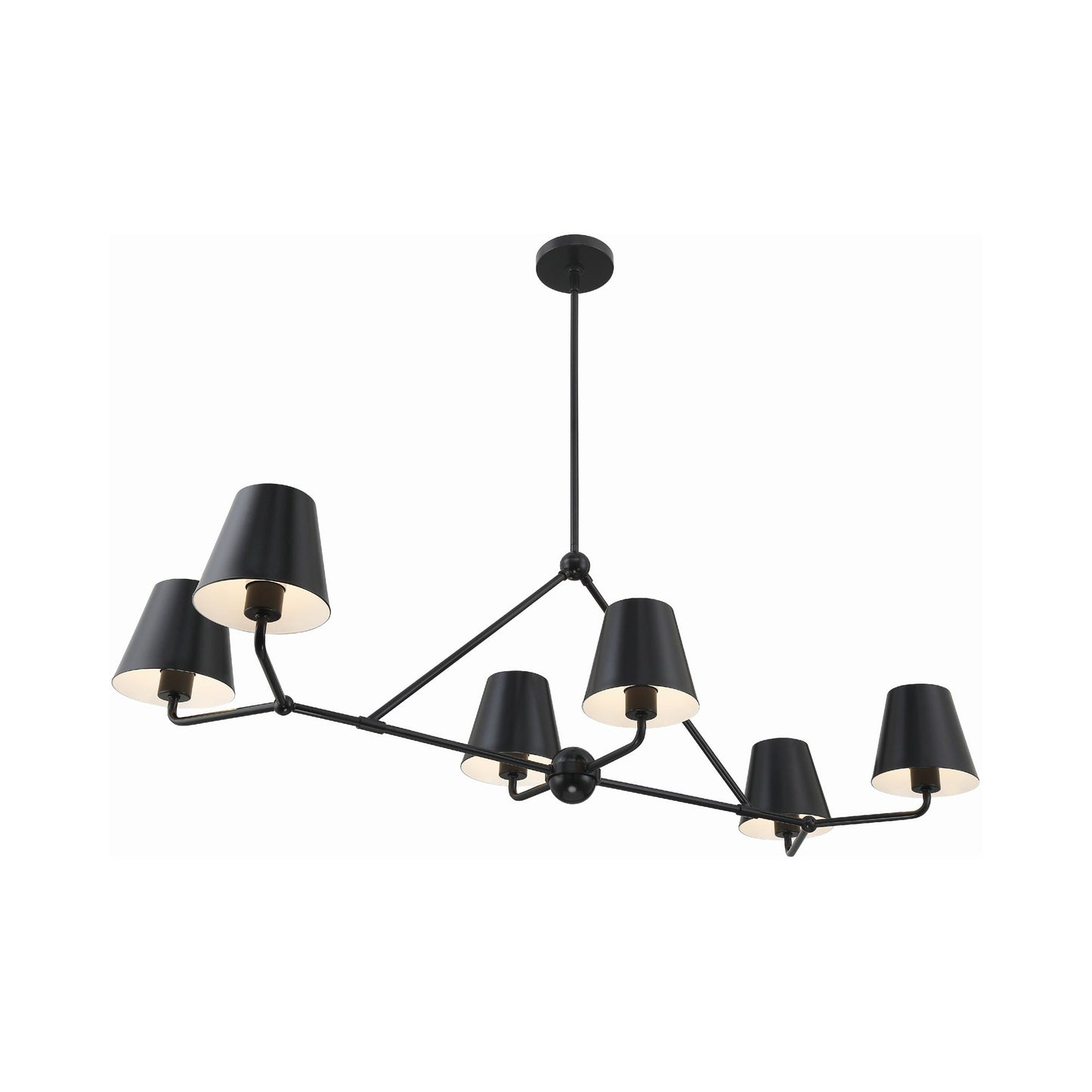 Xavier Linear Pendant Light in Matte Black (6-Light).