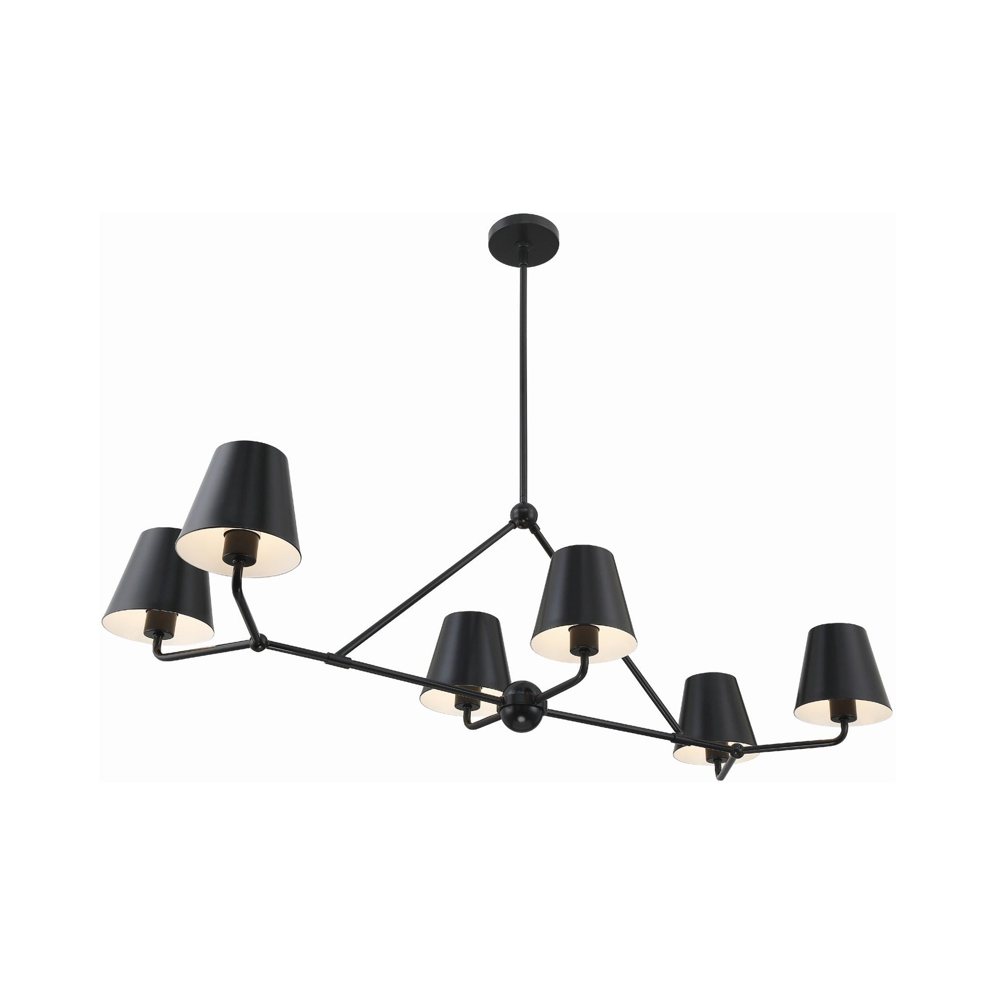 Xavier Linear Pendant Light in Matte Black (6-Light).
