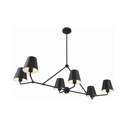 Xavier Linear Pendant Light in Matte Black (6-Light).