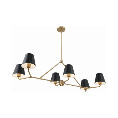 Xavier Linear Pendant Light in Vibrant Gold (6-Light).
