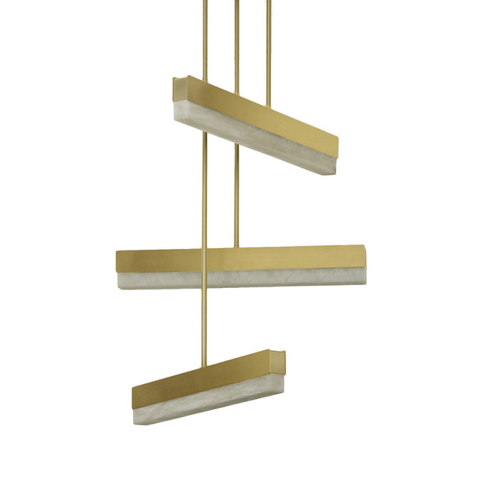 Artes LED Pendant Light in Satin Brass (24-Inch).