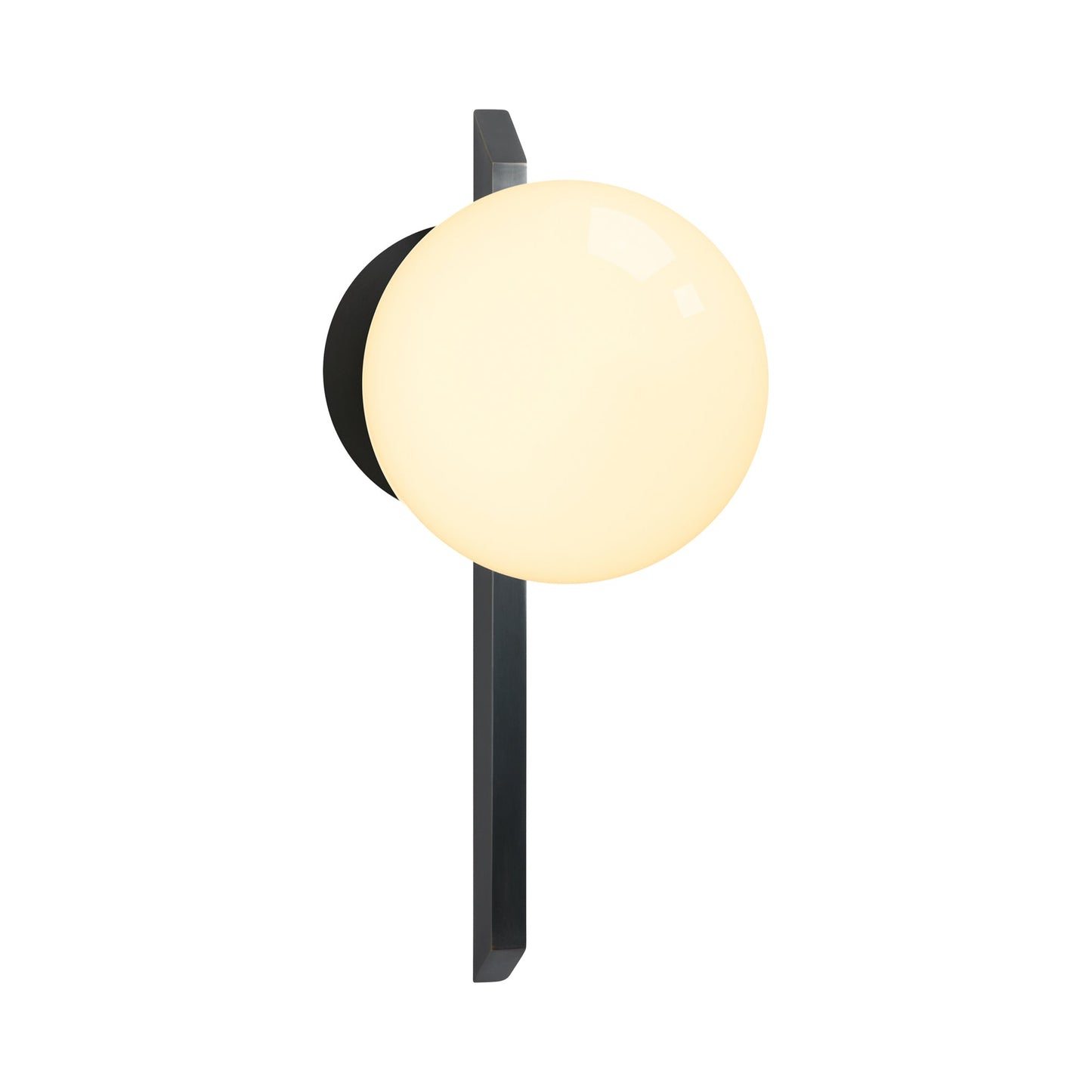 Gaia LED Wall Light in Bronze/Shiny Opal Shade (Tall).