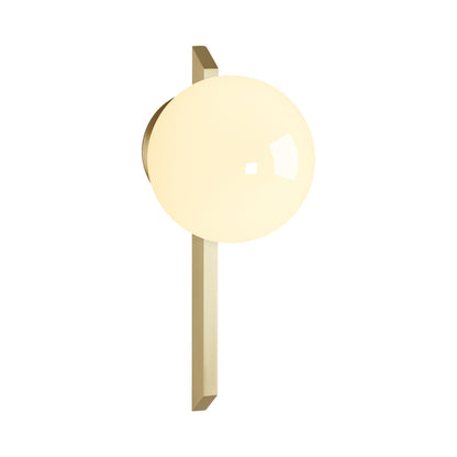 Gaia LED Wall Light in Satin Brass/Shiny Opal Shade (Tall).