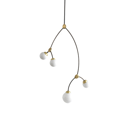 Ivy Vertical Pendant Light in Opal Glass.