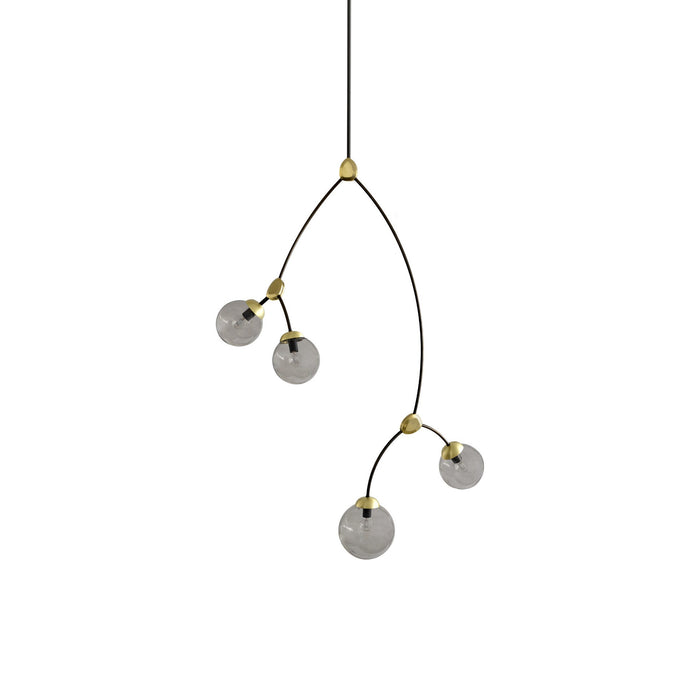 Ivy Vertical Pendant Light in Smoked Glass.