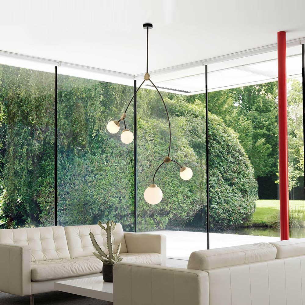 Ivy Vertical Pendant Light in living room.