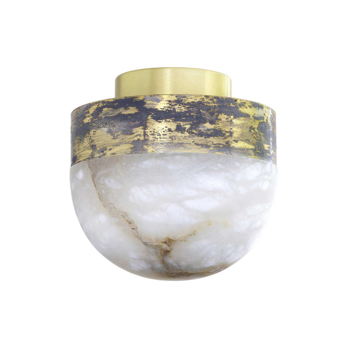 Lucid LED Flush Mount Ceiling Light in Oxidized Silvered Brass (Small).