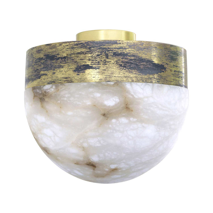 Lucid LED Flush Mount Ceiling Light in Oxidized Silvered Brass (Large).