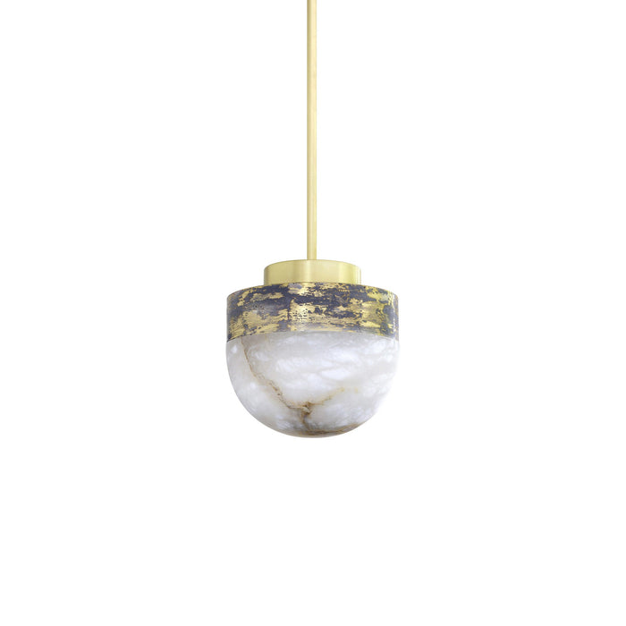 Lucid LED Pendant Light in Oxidized Silvered Brass (Small).