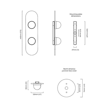 Modulo LED Wall Light - line drawing.