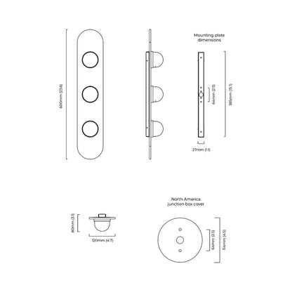 Modulo LED Wall Light - line drawing.