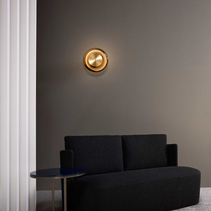 Pendulum LED Wall Light in living room.