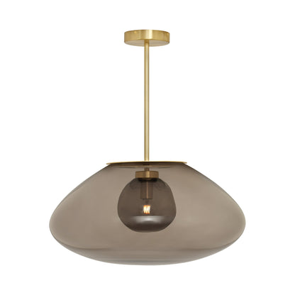 Petra Pendant Light in Satin Brass/Smoked Glass (Large).